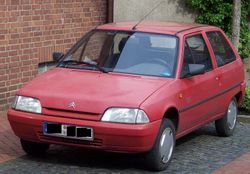 A Red Citroen AX