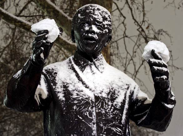 Nelson Mandela In the Snow