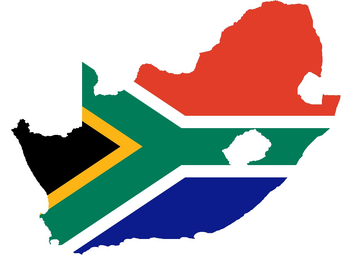 Sa Flag in Shape of South Africa